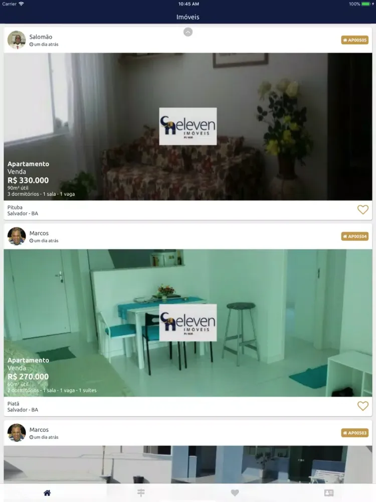 Capturas de tela do Eleven Imoveis iPad 