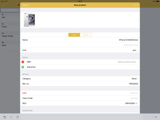 MyInvoice iPad  سکرین شاٹس