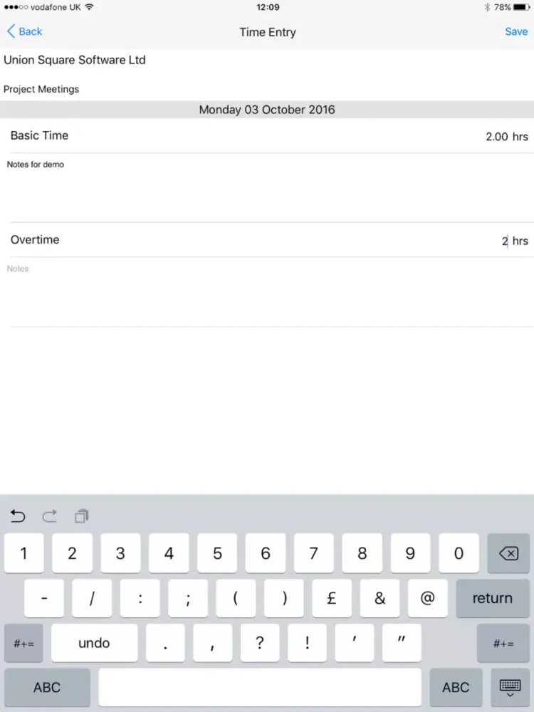 ภาพหน้าจอของ Timesheets & Expenses iPad 