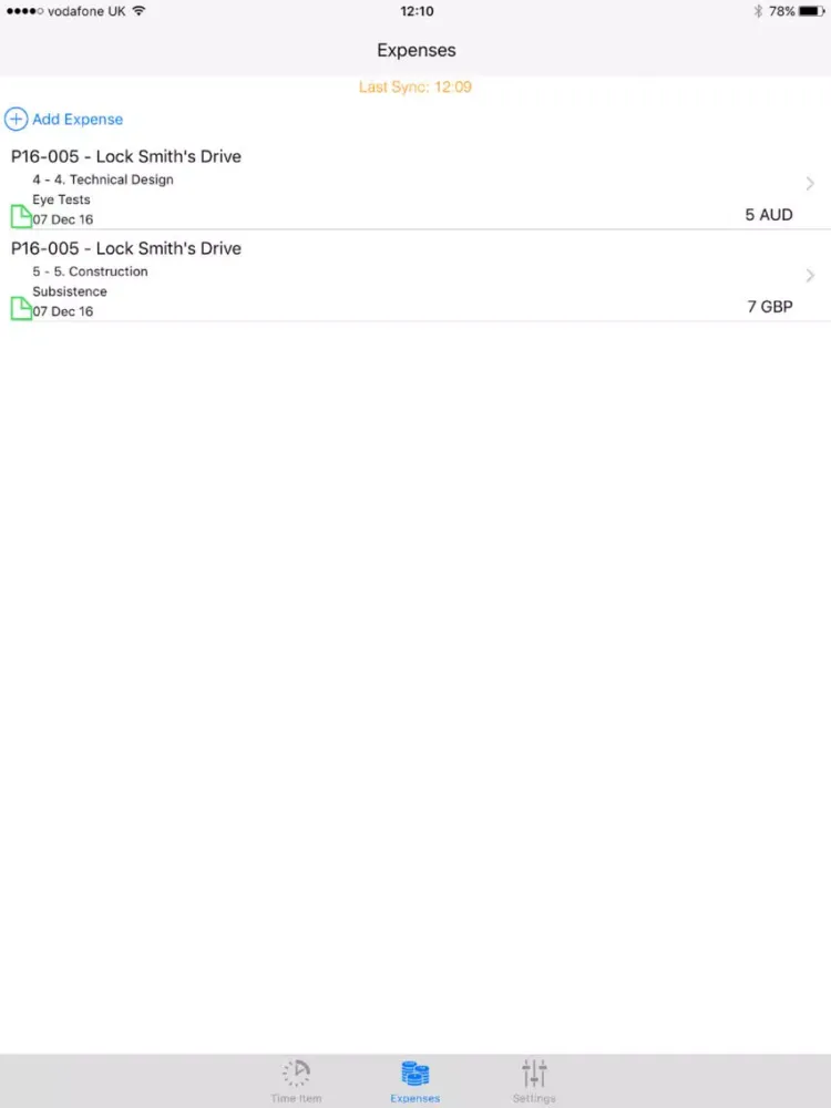 ภาพหน้าจอของ Timesheets & Expenses iPad 