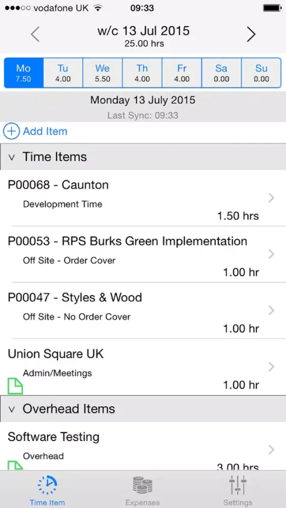 ภาพหน้าจอของ Timesheets & Expenses