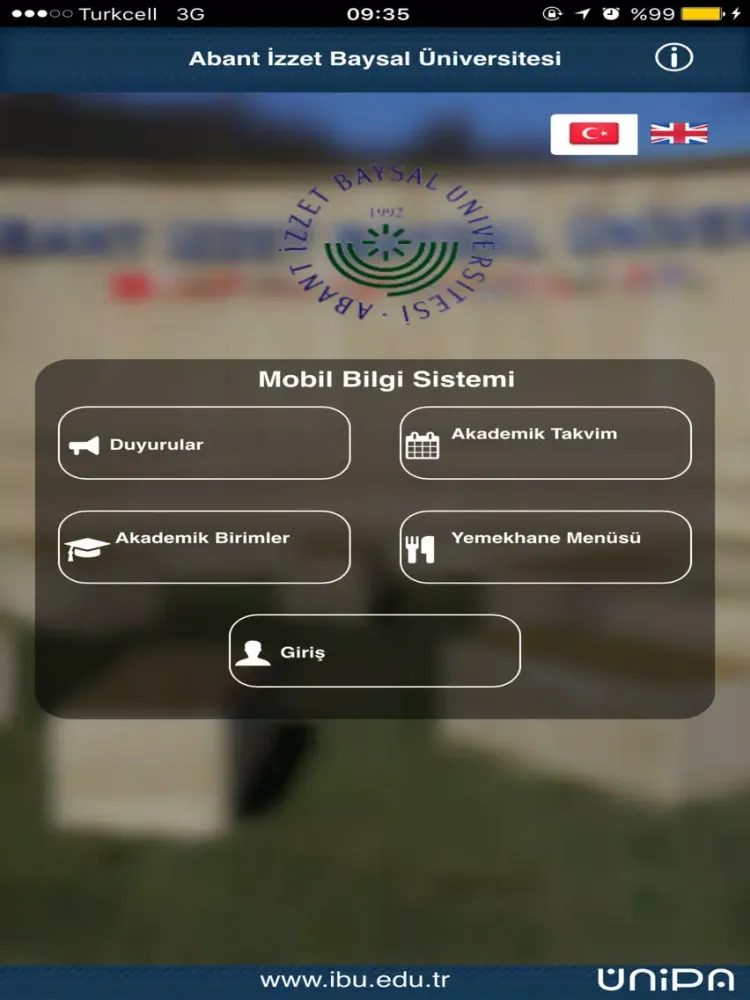 İzzet Baysal Üniversitesi iPad  스크린샷