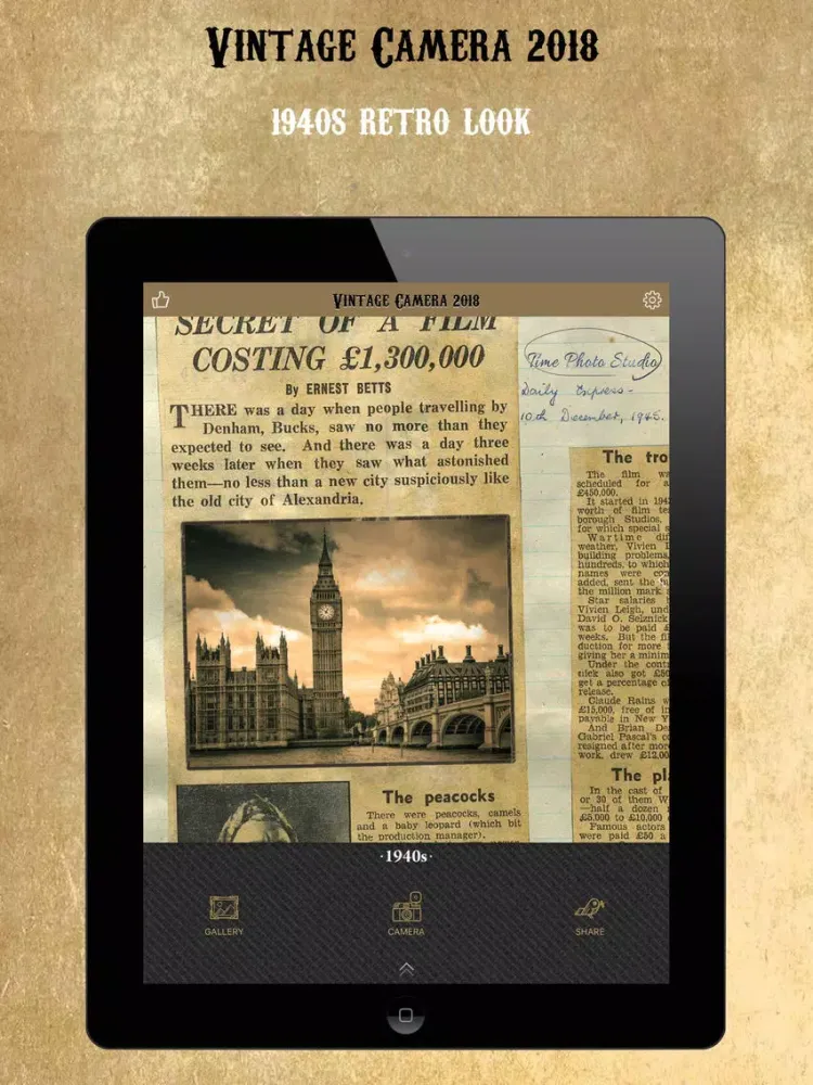 Vintage Camera 2018 iPad  Screenshots