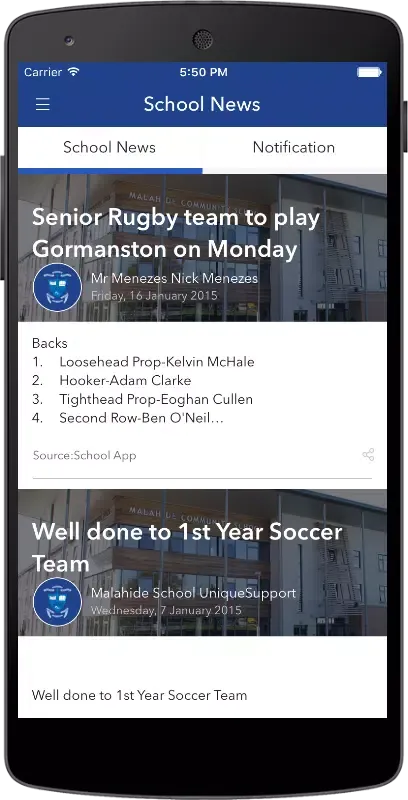 Malahide Community School Screenshots