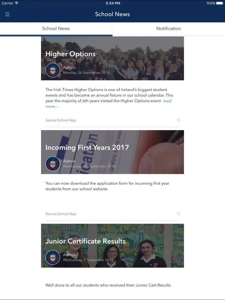 Scoil Chríost Rí, Portlaoise iPad  Screenshots
