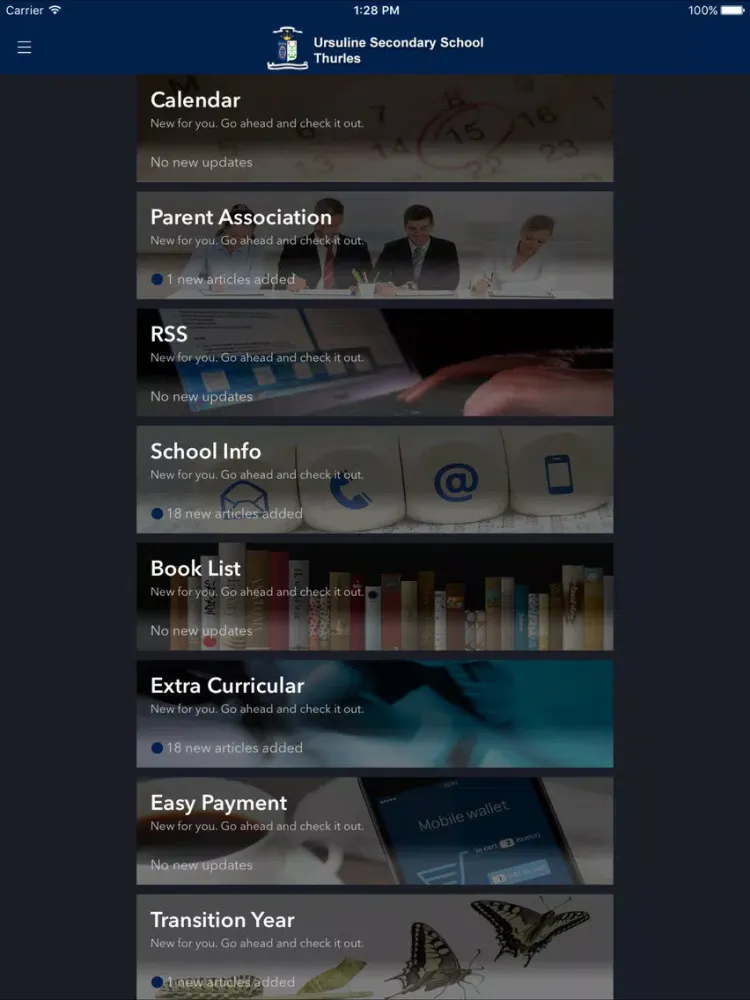 Ảnh chụp màn hình của Ursuline Secondary School iPad 