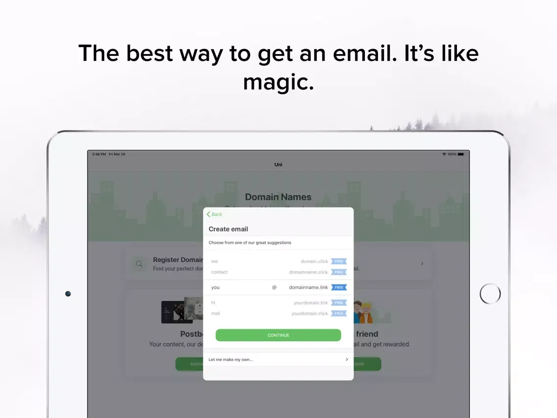 Zrzuty ekranu Uni Domains iPad 