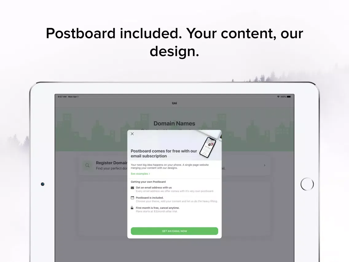 Zrzuty ekranu Uni Domains iPad 