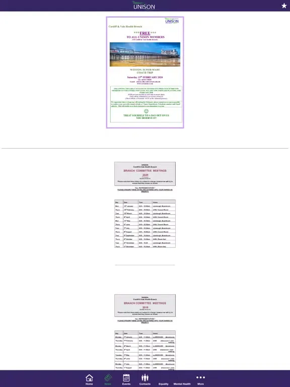 Cardiff & Vale Unison iPad  스크린샷