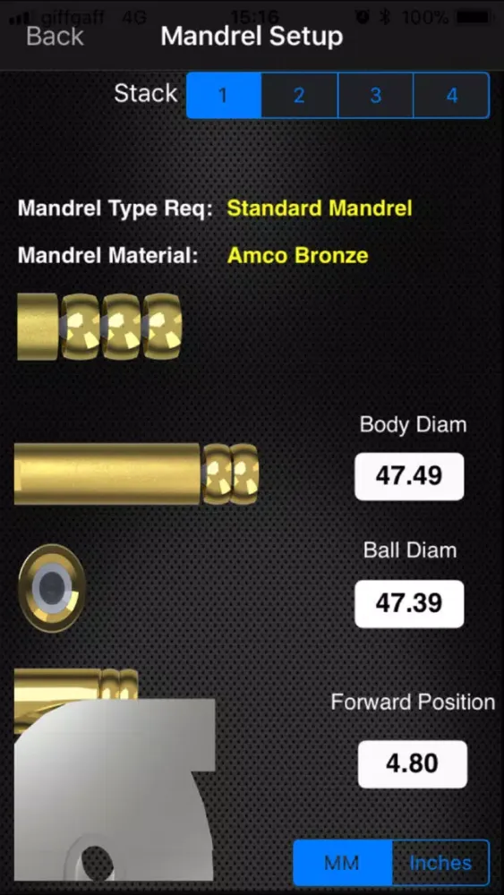 Captures d'écran de Tube Tooling Calculator Pro
