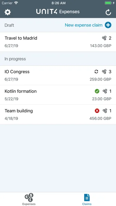 Unit4 Expenses for MDM Screenshots