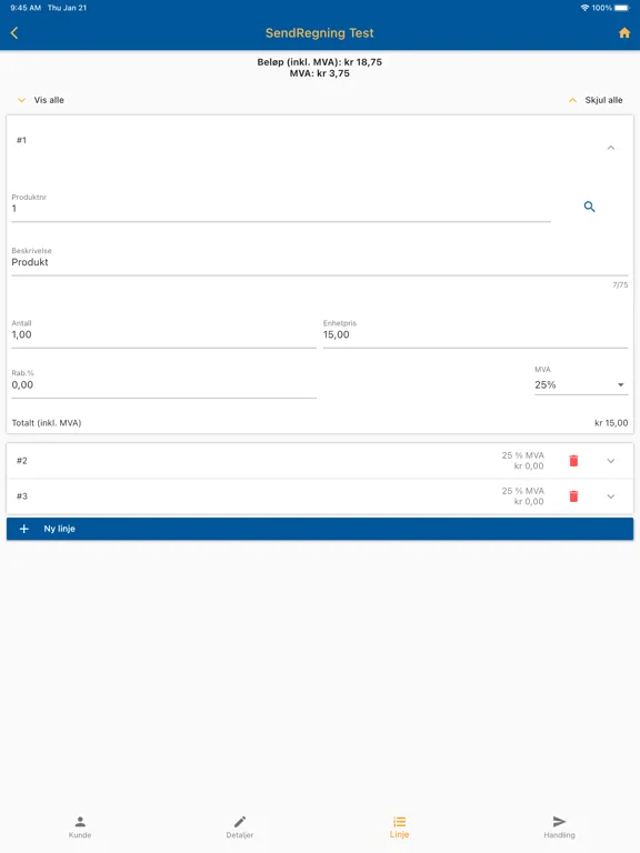 Zrzuty ekranu SendRegning iPad 