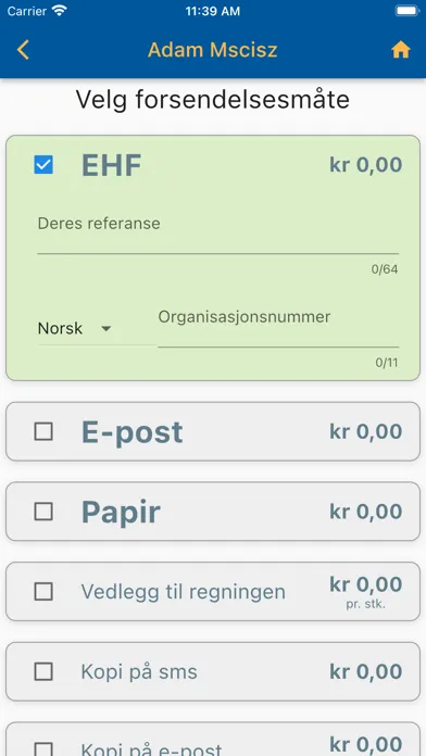 Zrzuty ekranu SendRegning