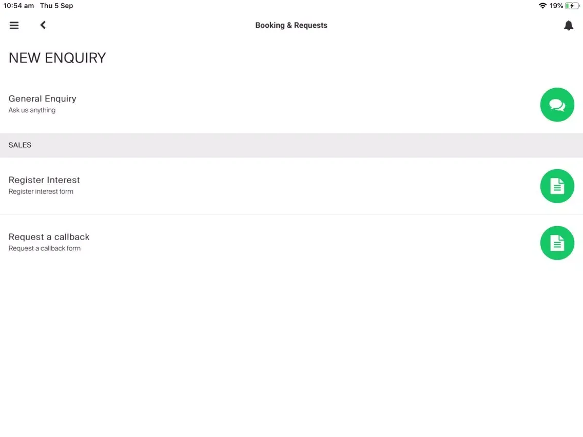 Tangkapan layar Apt Living iPad 
