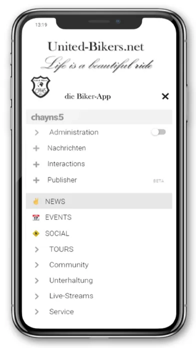 Biker-App Screenshots