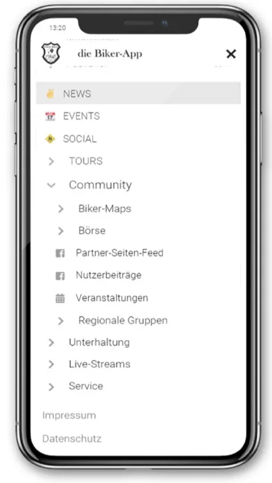 Biker-App Screenshots