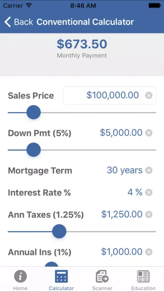 Zrzuty ekranu My New Home MTG Calculator