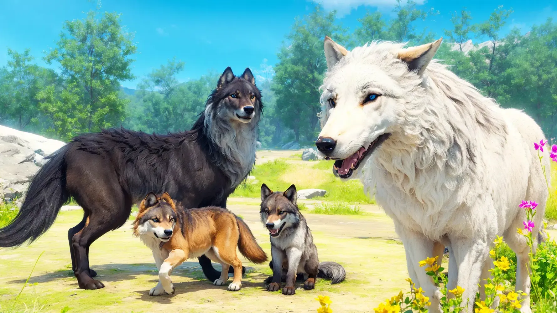 Virtual Arctic Wolf Family Sim Screenshots
