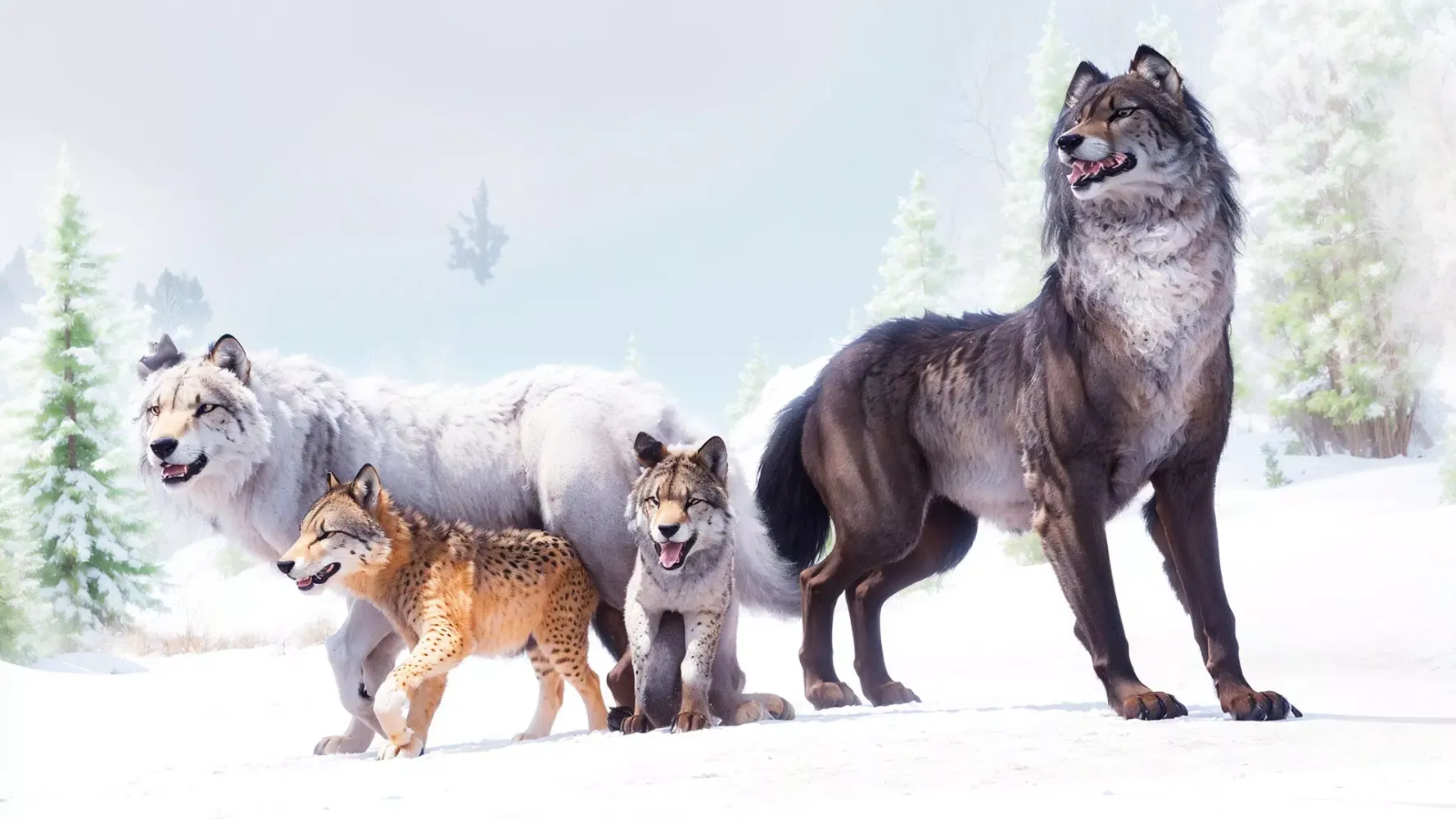 Virtual Arctic Wolf Family Sim Screenshots