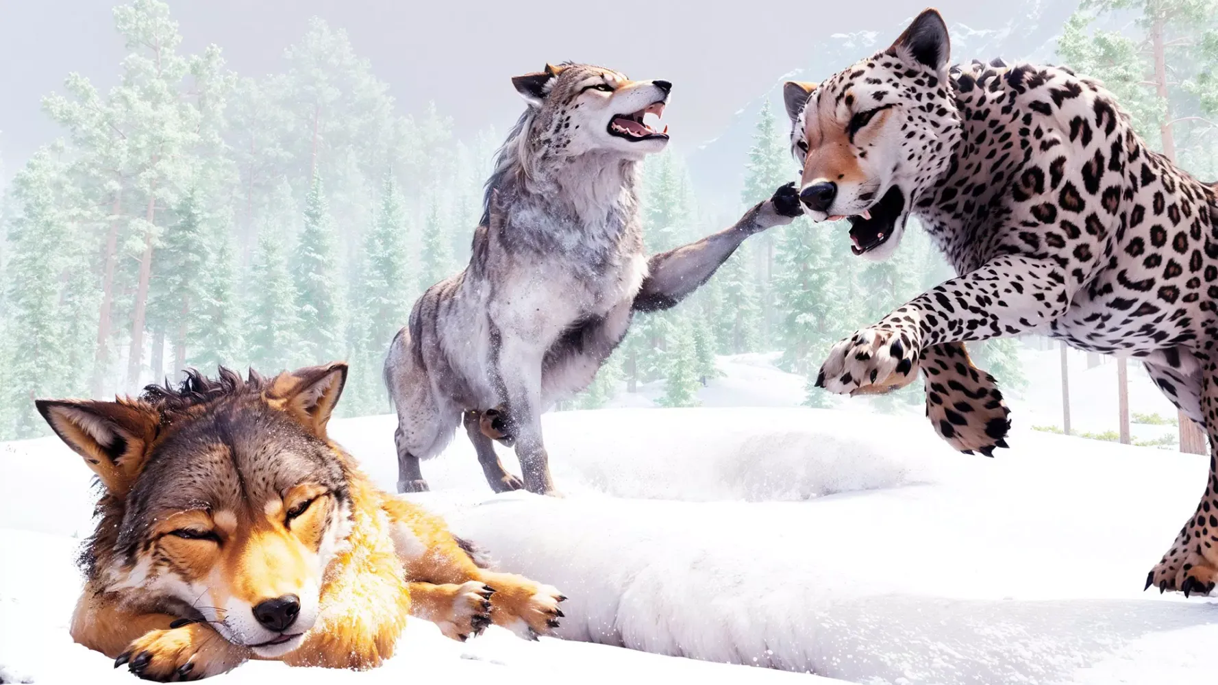 Virtual Arctic Wolf Family Sim Screenshots