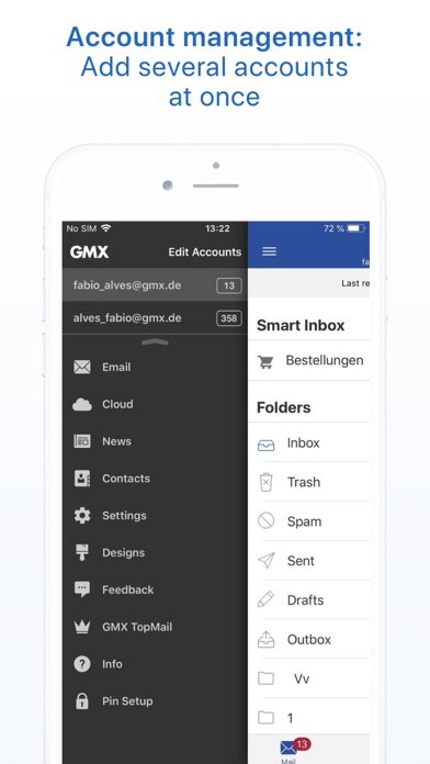 Ảnh chụp màn hình của GMX - Mail & Cloud