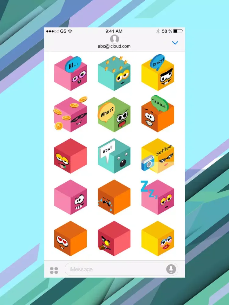 Capturas de tela do Amazingly Cubed Sticker Set for iMessage iPad 