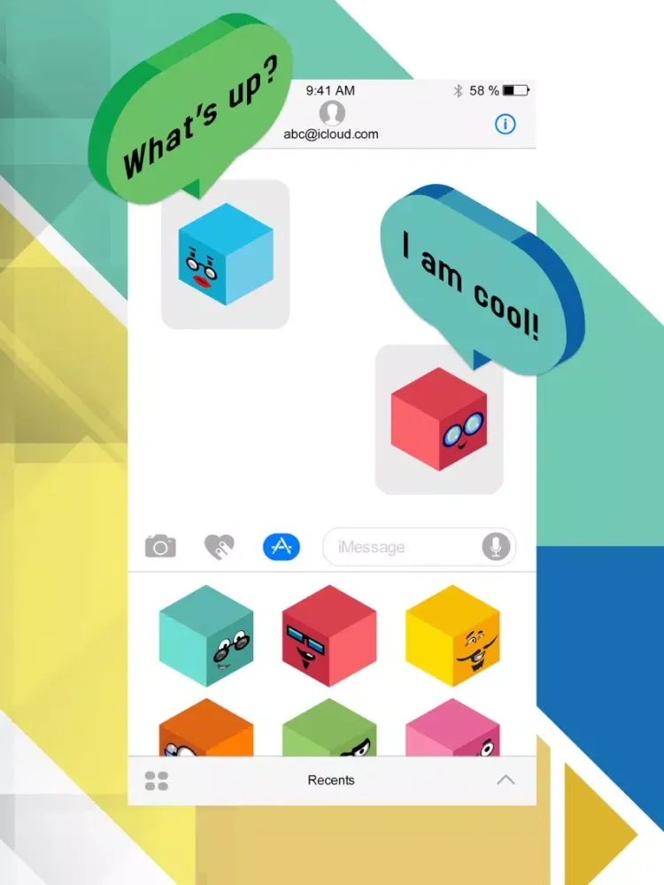 Capturas de tela do Amazingly Cubed Sticker Set for iMessage iPad 