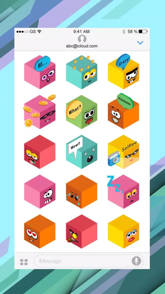 Capturas de tela do Amazingly Cubed Sticker Set for iMessage