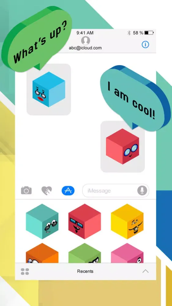 Capturas de tela do Amazingly Cubed Sticker Set for iMessage