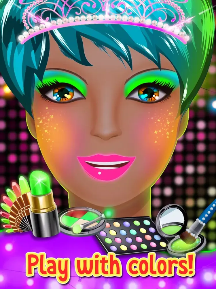 Glow in the Dark - Neon Makeup iPad  스크린샷