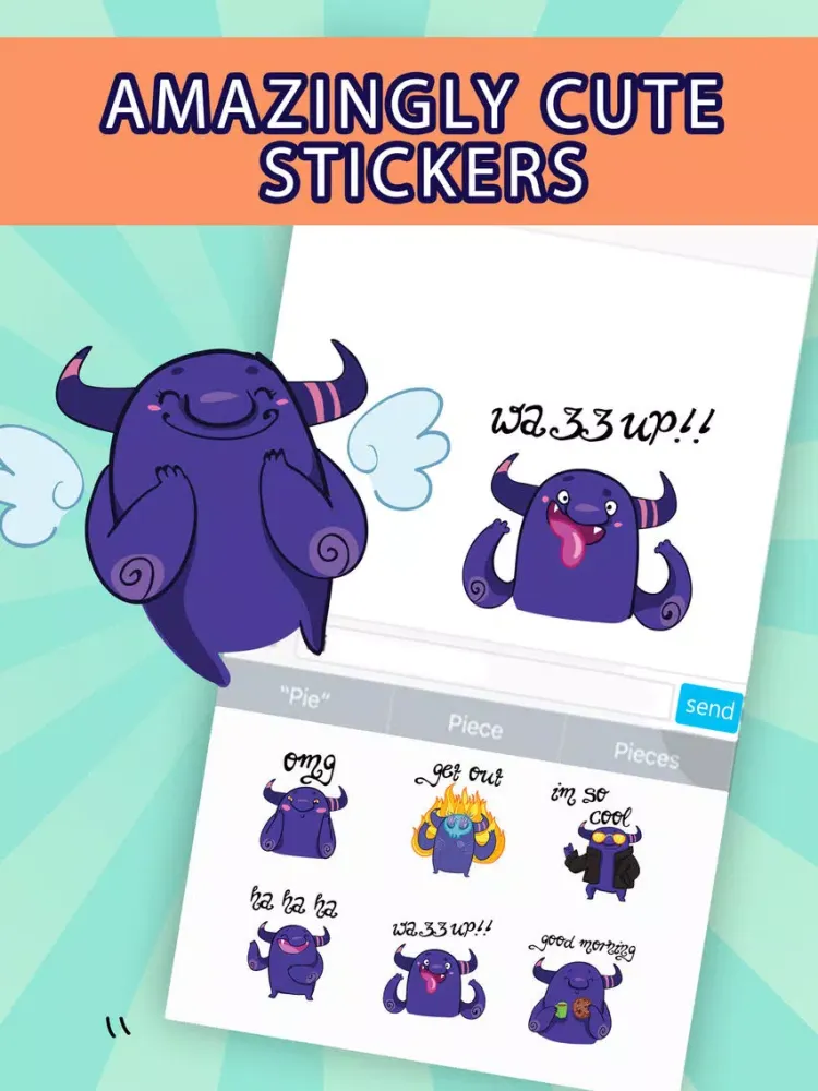 Скриншоты Happy Monster Emoji - Sticker Set for iMessage iPad 