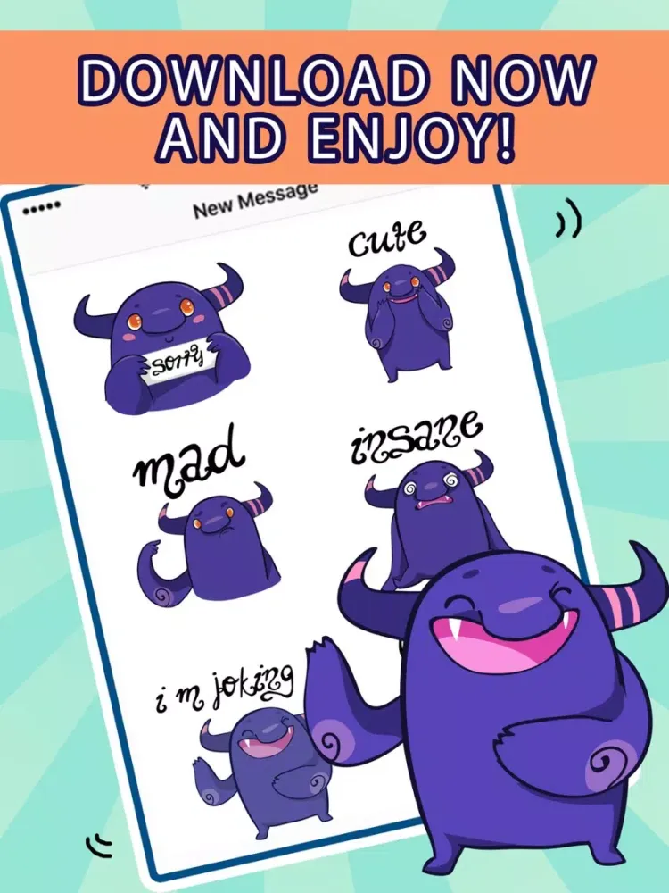 Скриншоты Happy Monster Emoji - Sticker Set for iMessage iPad 