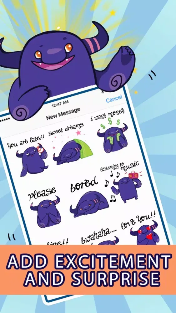 Скриншоты Happy Monster Emoji - Sticker Set for iMessage