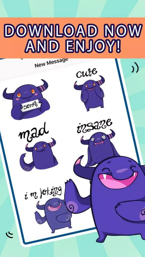 Скриншоты Happy Monster Emoji - Sticker Set for iMessage