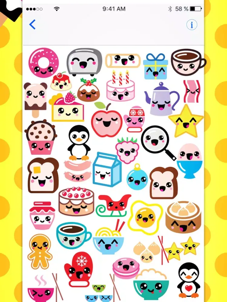 Capturas de tela do It's Kawaii - The Happy Emoji Sticker Pack iPad 
