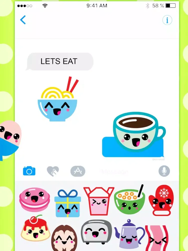 Capturas de tela do It's Kawaii - The Happy Emoji Sticker Pack iPad 