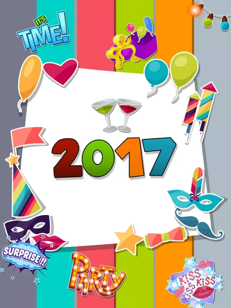 2017 Emoji - New Year's Sticker Set iPad  স্ক্রিনশট