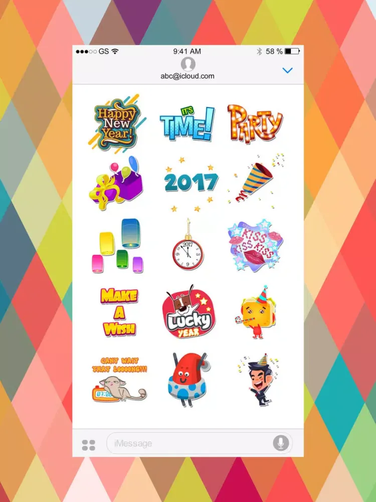 2017 Emoji - New Year's Sticker Set iPad  স্ক্রিনশট