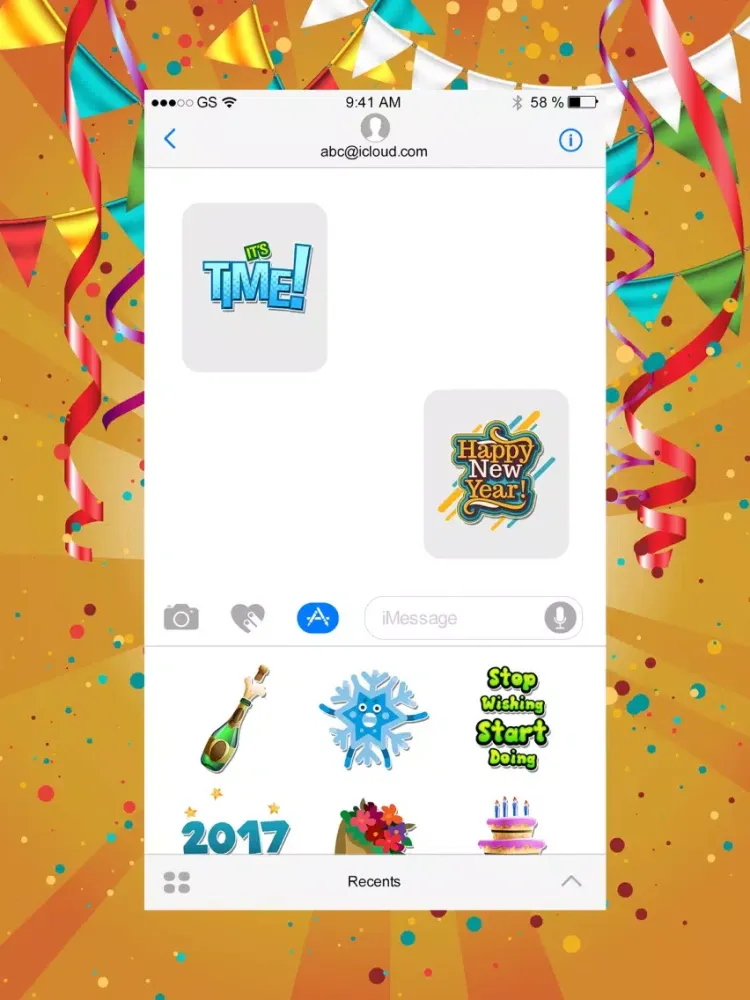 2017 Emoji - New Year's Sticker Set iPad  স্ক্রিনশট