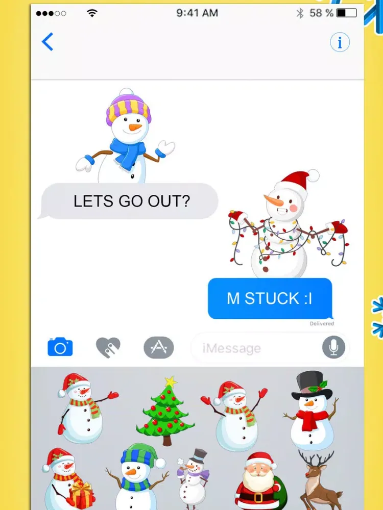 Snowman Emoji - Winter Sticker Pack for iMessage iPad  স্ক্রিনশট