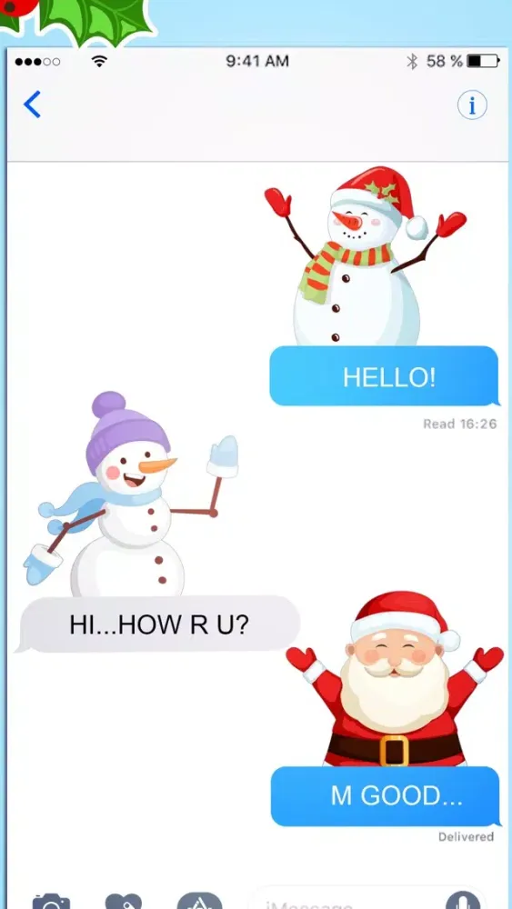 Snowman Emoji - Winter Sticker Pack for iMessage স্ক্রিনশট