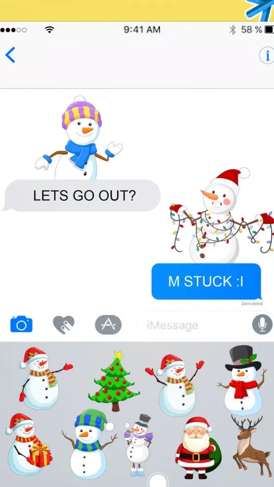 Snowman Emoji - Winter Sticker Pack for iMessage স্ক্রিনশট