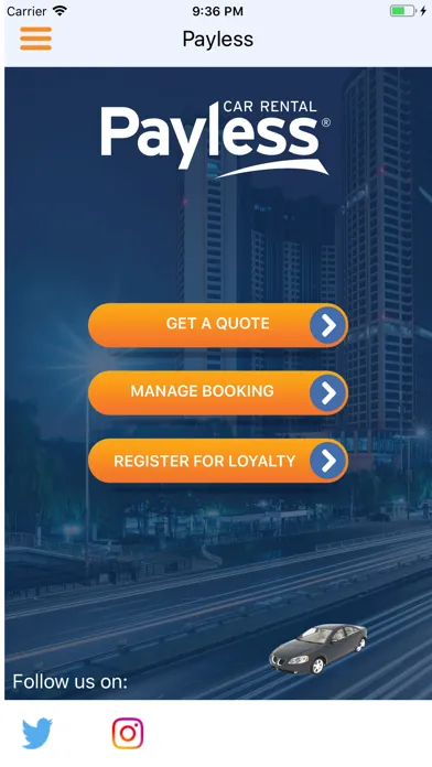 ภาพหน้าจอของ Payless Car Rental