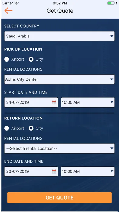 ภาพหน้าจอของ Payless Car Rental