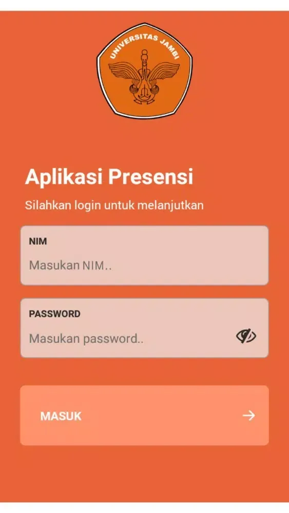 Tangkapan skrin Presensi UNJA
