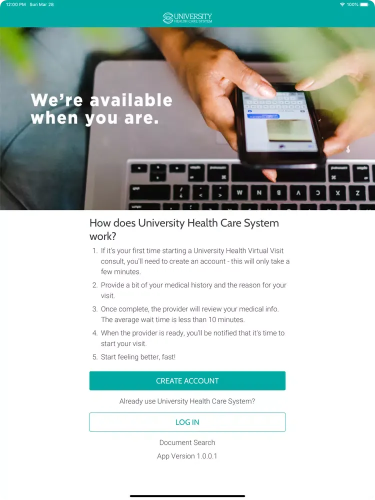 UHCS Virtual Visits iPad  Screenshots