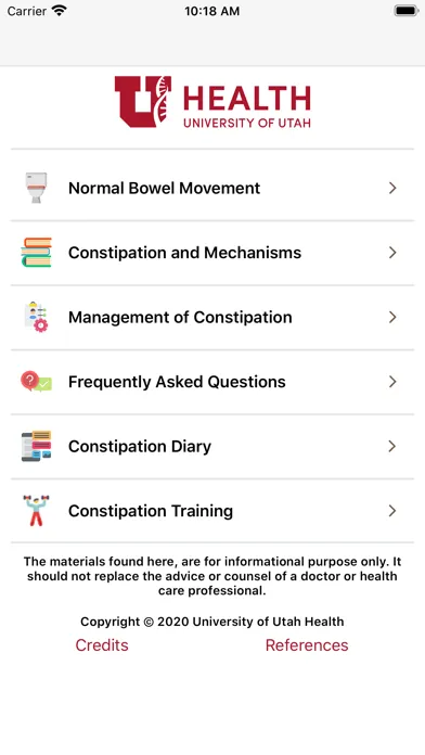 Ảnh chụp màn hình của Constipation Management
