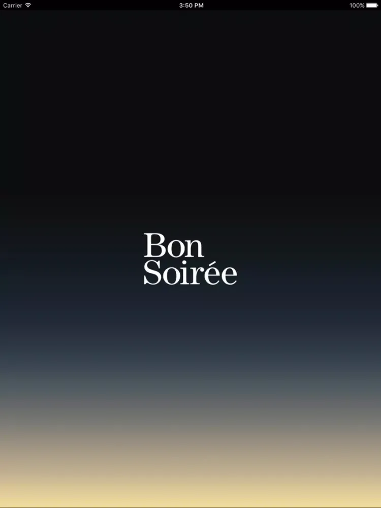 Bon Soirée menu app iPad  স্ক্রিনশট