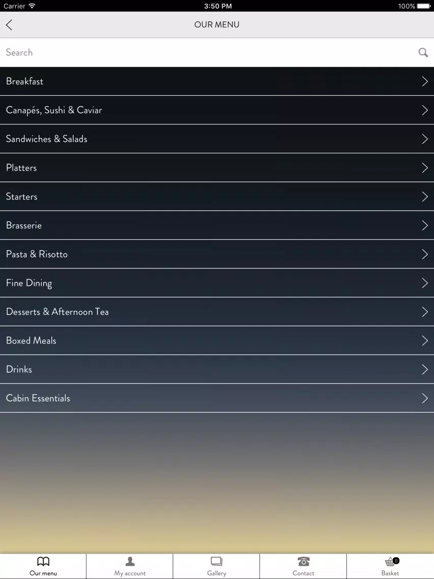 ภาพหน้าจอของ Bon Soirée menu app iPad 