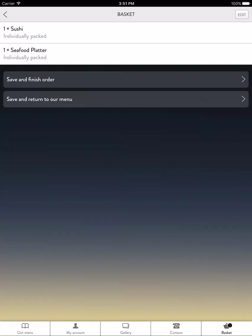 ภาพหน้าจอของ Bon Soirée menu app iPad 